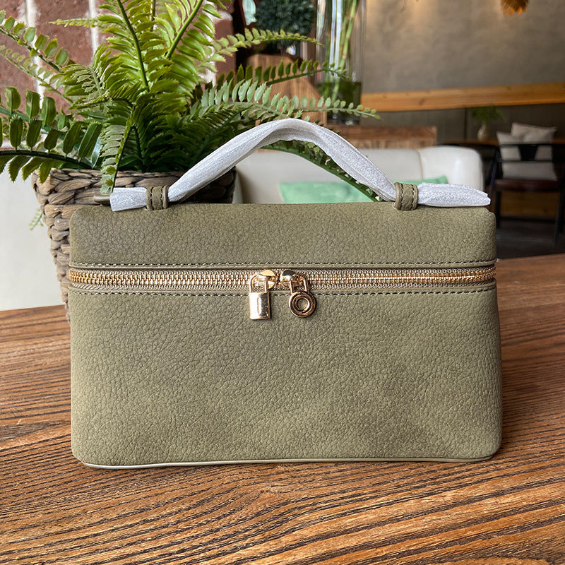 Lunch Box Lychee Pattern Genuine Leather Fashion Small Square Bag