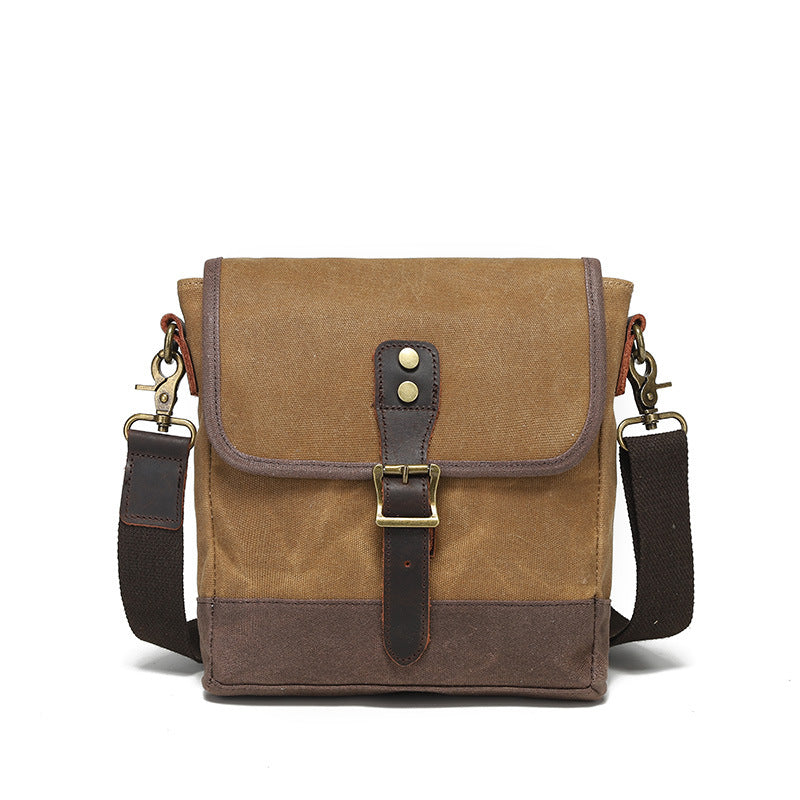 Elegant Men's Retro Canvas Fashion Leather Men's Shoulder Bag