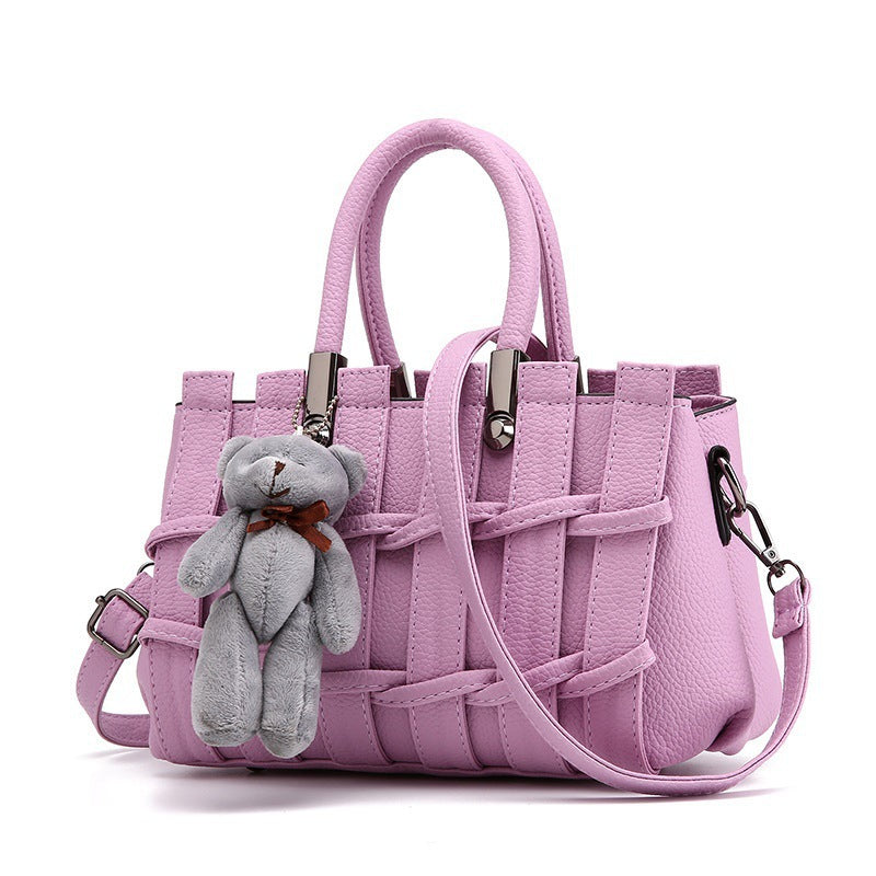 Women's Leather Korean Style Trendy Woven Bags