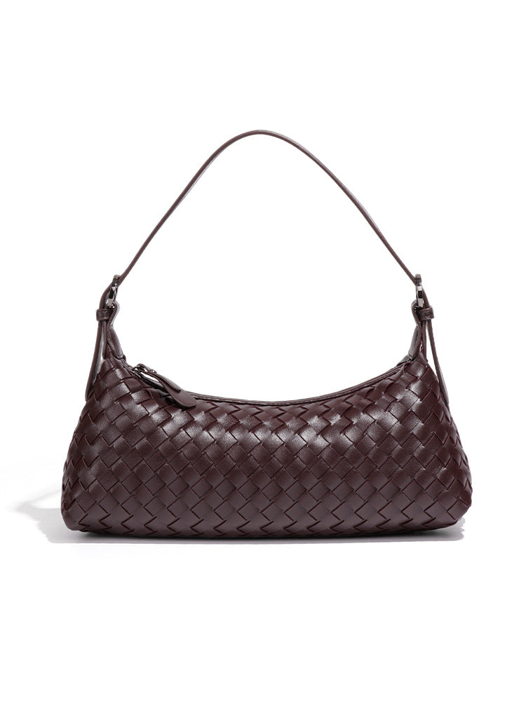 Women's Woven Baguette Retro For Dumpling Underarm Bag