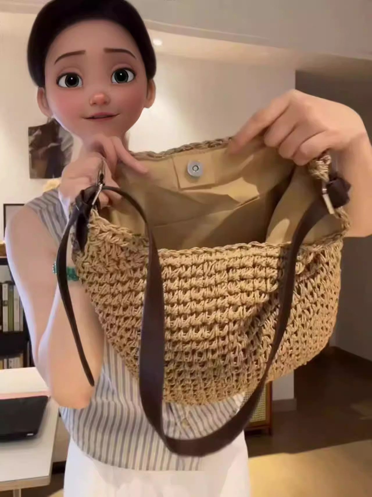 Summer Lazy Style Straw Large Capacity Seaside Women's Messenger Bag