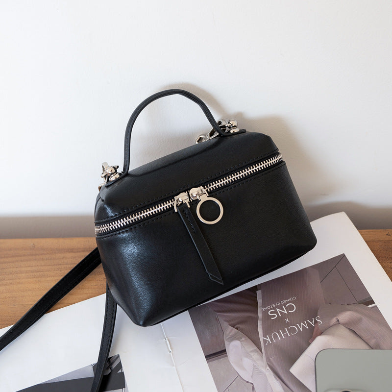 Vegetable Tanning Leather Box Female Niche Women's Messenger Bag