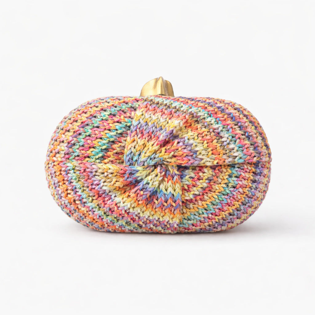 Women's Semicircle Straw Fashion Wedding Clutch Dinner Bag