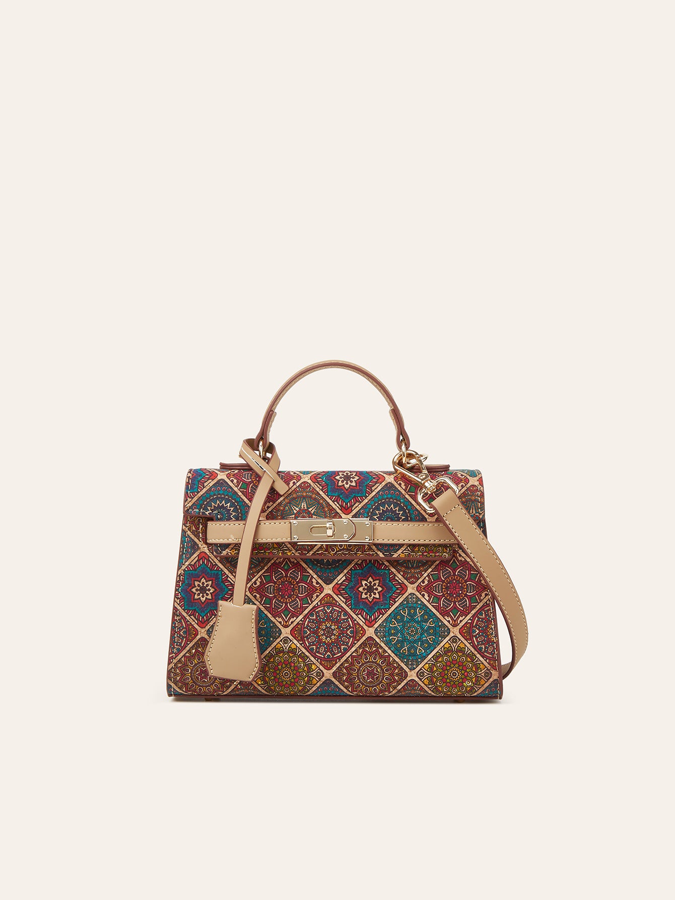 Women's Ethnic Print Cork Bark Advanced Fashion Bags
