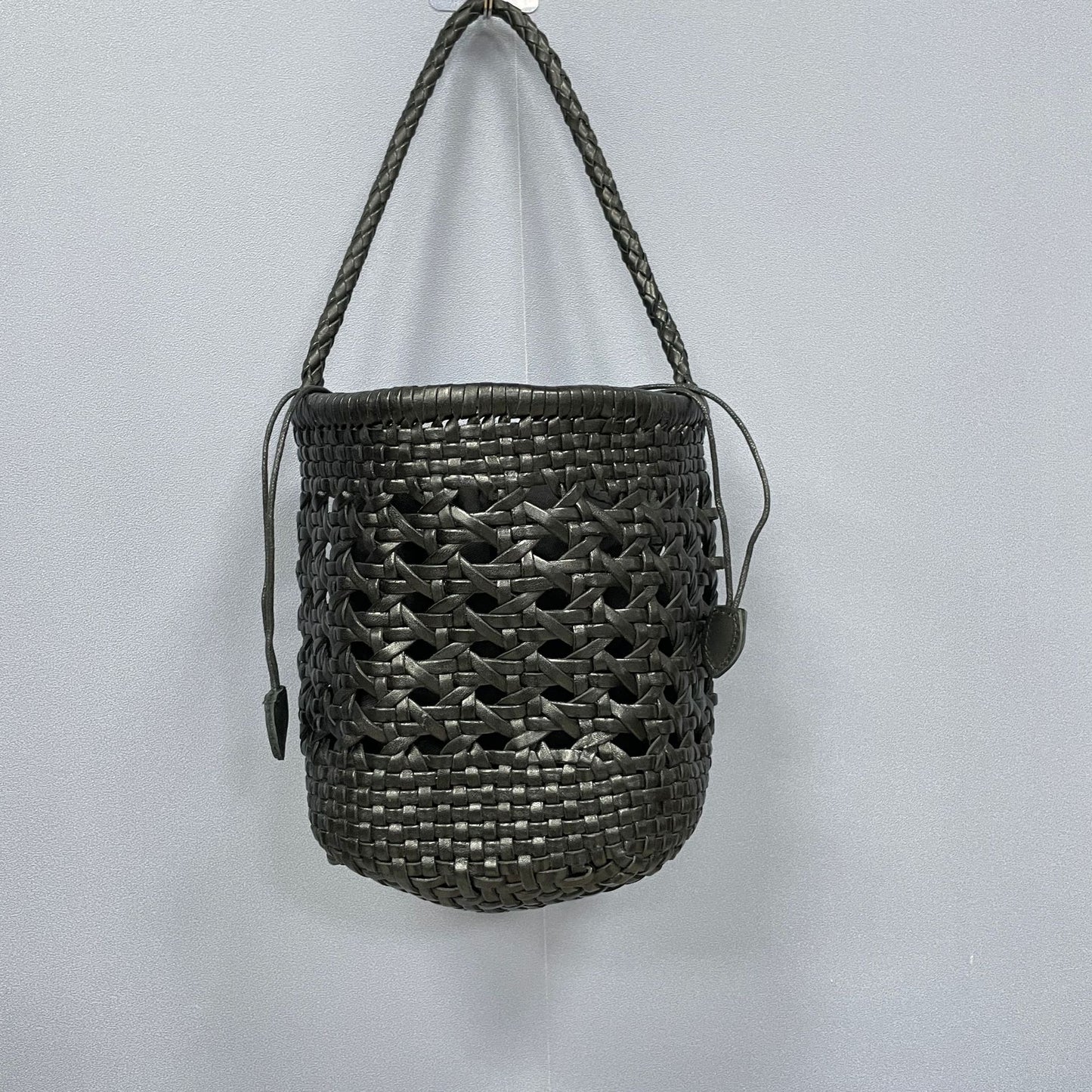 Authentic Leather Weave Vegetable Basket Layer Cowhide Hollow Women's Handbag