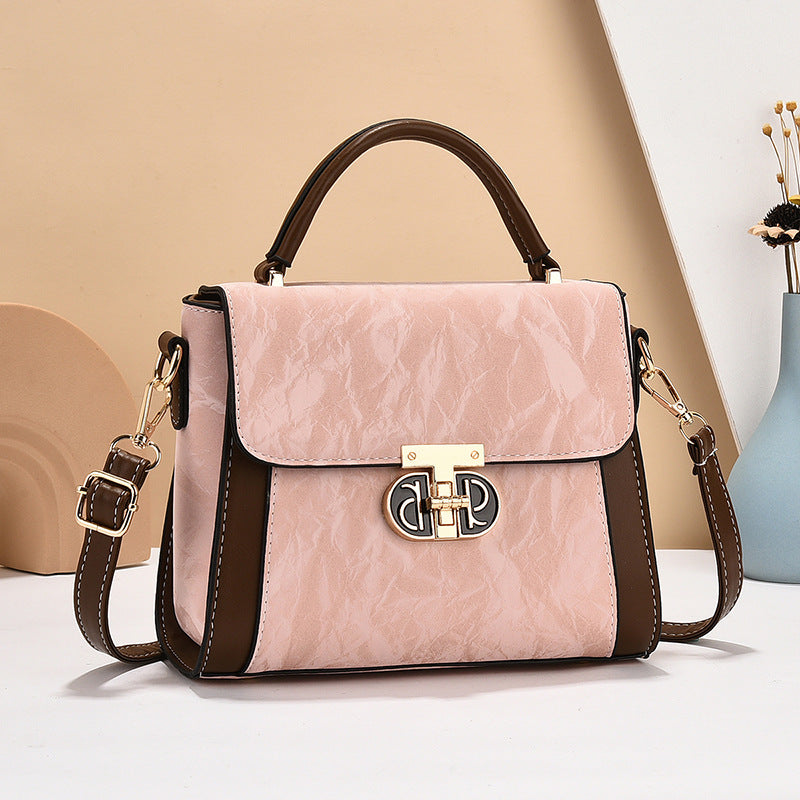 Women's Chinese Style Contrast Color Fashion Portable Small Square Bags