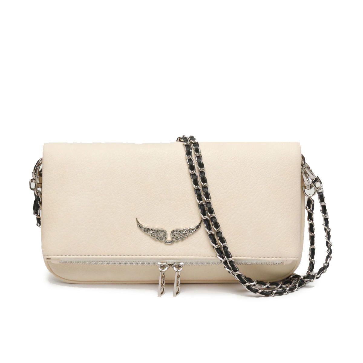 Women's Black Wings Chain Genuine Leather Bags