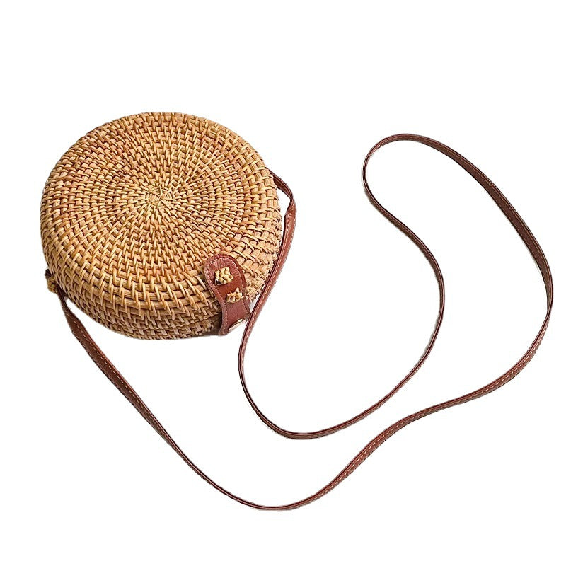 Women's Vietnam Autumn Rattan Woven Round Straw Simple Women's Messenger Bag