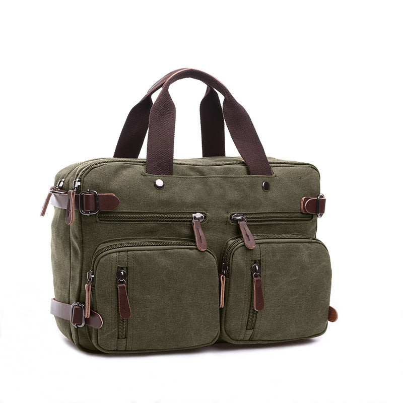 Canvas Business Large Capacity Portable Shoulders Men's Briefcase