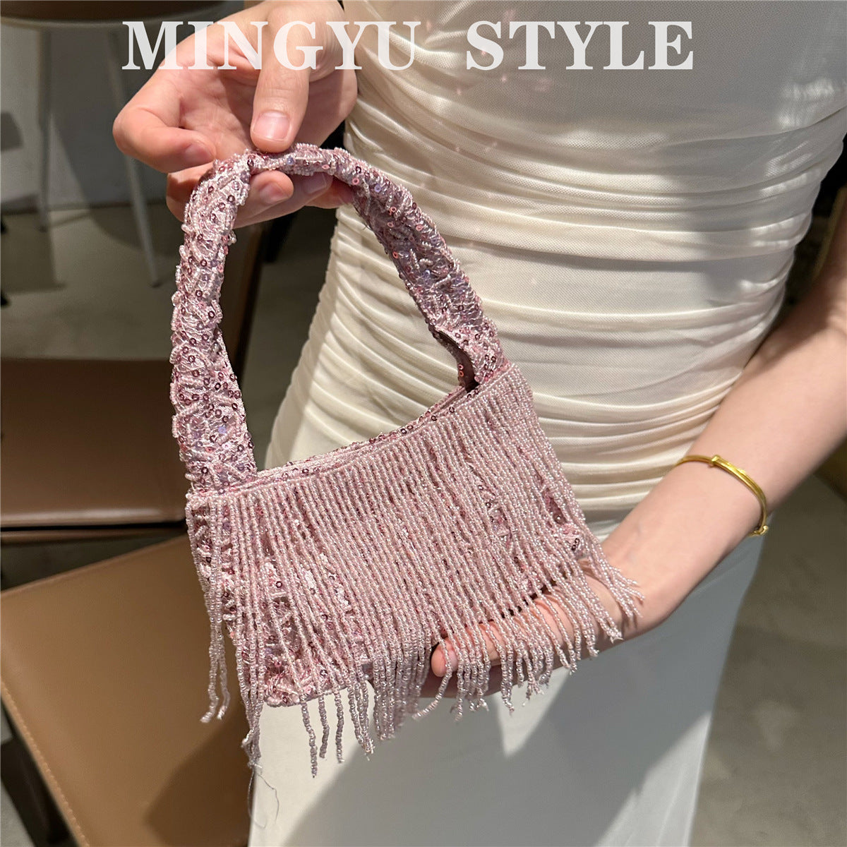 Chinese Style Handmade Beaded Retro Tassel Ancient Niche Cheongsam Women's Messenger Bag