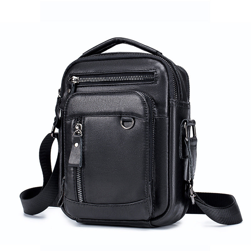 Men's Leather First Layer Cowhide Multifunctional Trendy Bags
