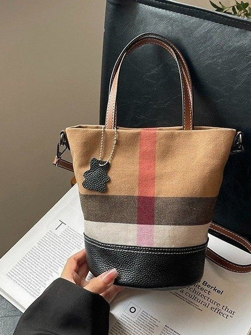 Women's Design Commuter Stitching Vegetable Basket Bucket Bags