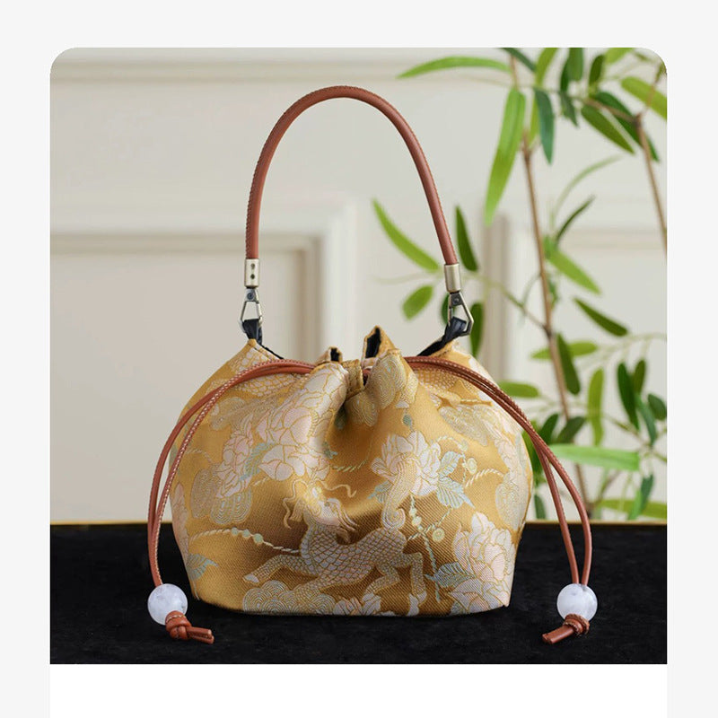 Women's Mulberry Silk National Fragrant Cloud Yarn Handbags