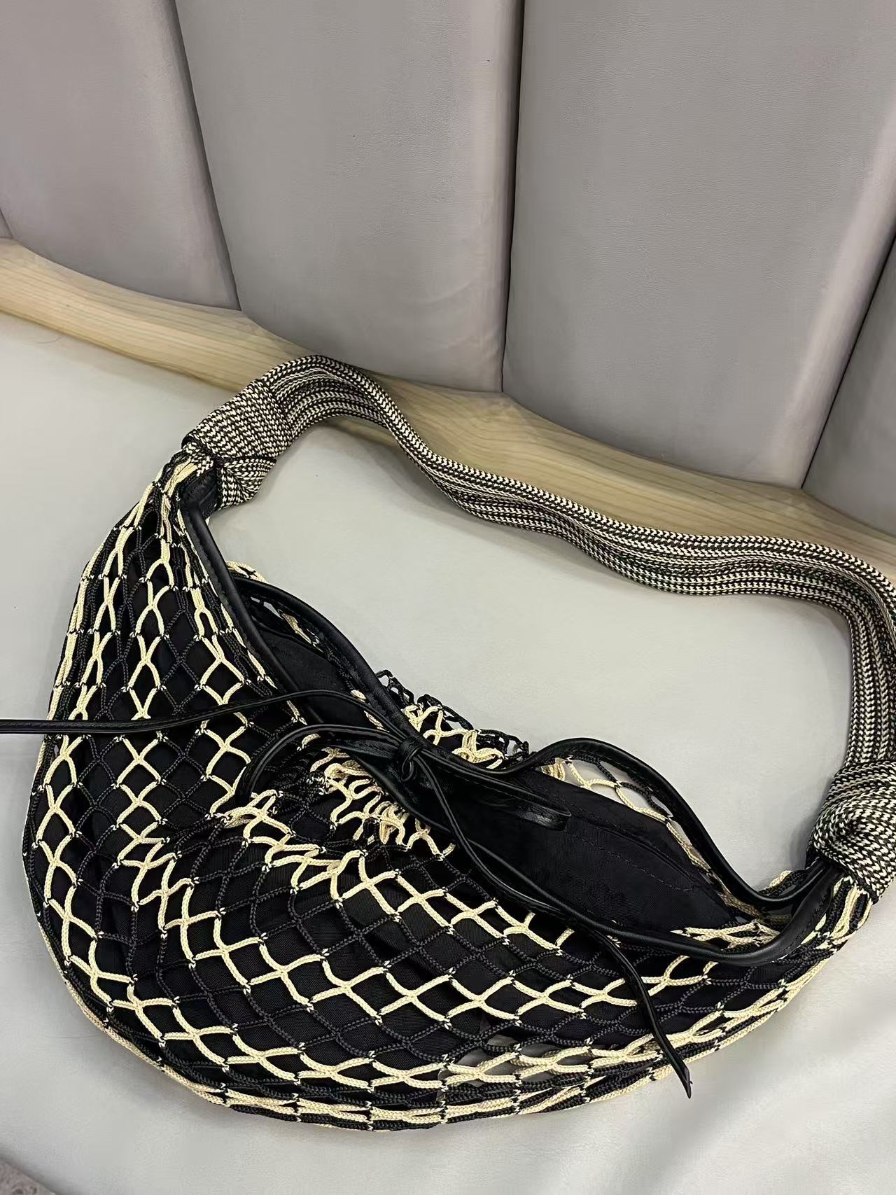 Women's Net Pocket Croissant Fishing Show Style Women's Messenger Bag