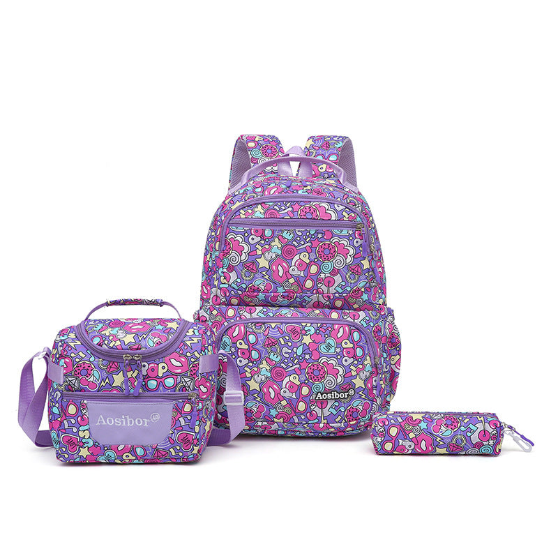 Color Three-in-one Large Capacity Thermal Insulated Lunch College Student Schoolbag