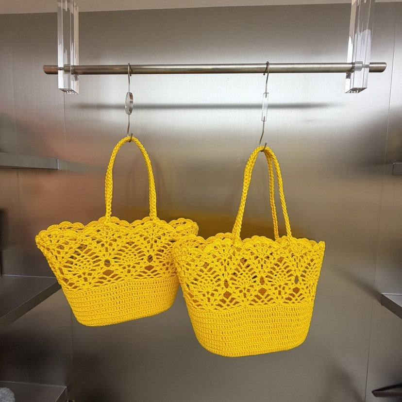 Women's Rope Handmade Crocheted Woven Bale Of Cotton Knitted Bags
