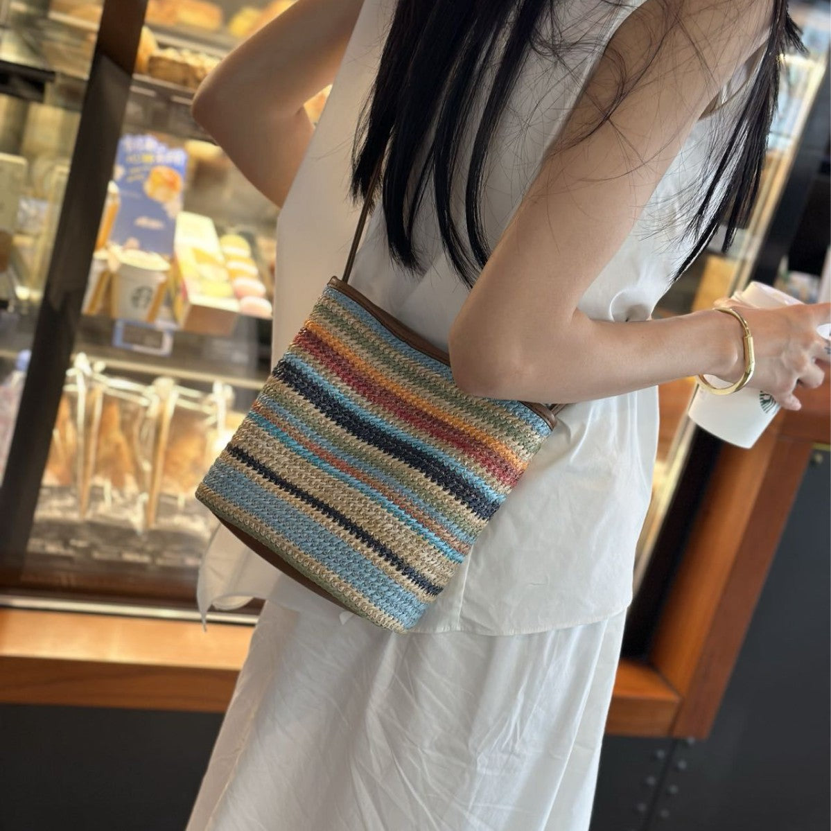 Raffia Woven Large Capacity Portable Letters Bags