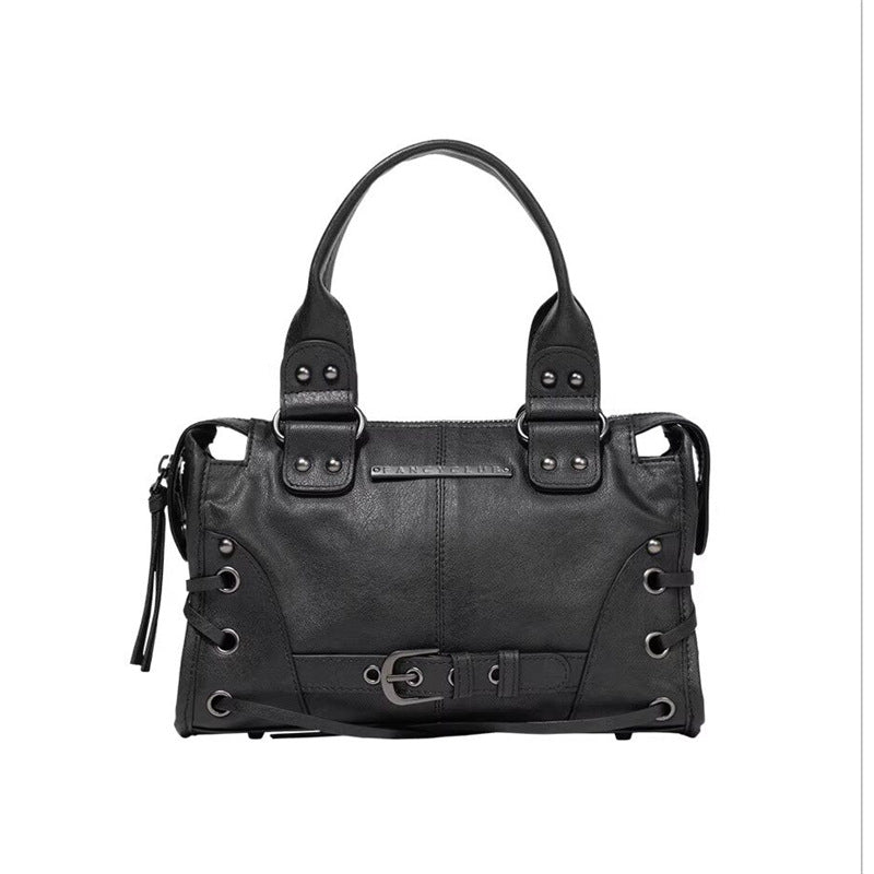 Trendy Niche Locomotive Style Large Capacity Women's Shoulder Bag