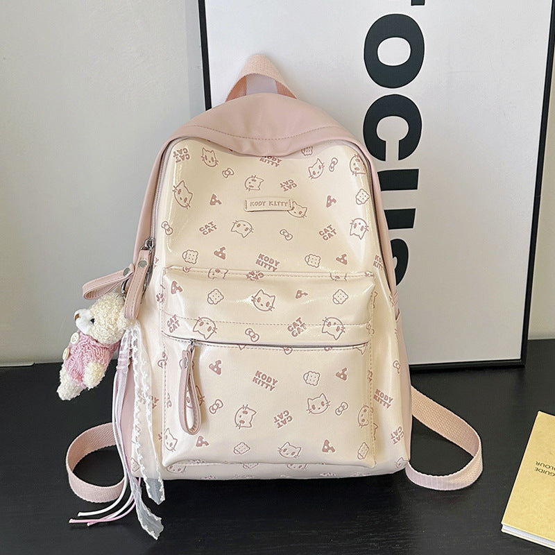 Kitten Cartoon Lightweight Good-looking Large Capacity College Student Schoolbag