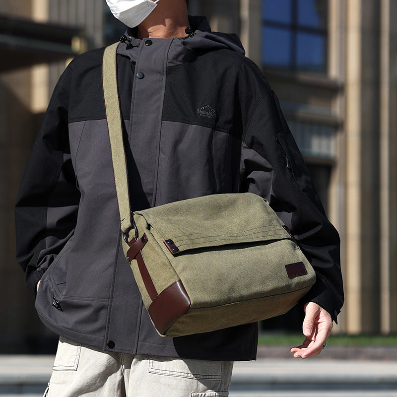 Men's Large Capacity Canvas Class Commuter Practical Men's Messenger Bags