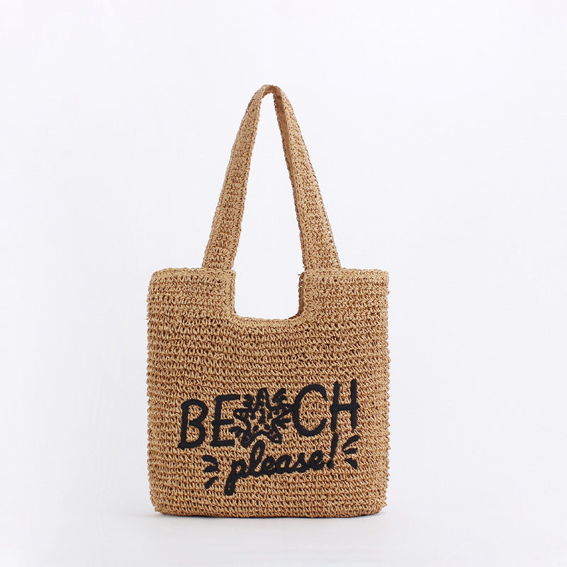 Women's Fashion Trend Woven Mori Style Large Capacity Women's Shoulder Bag