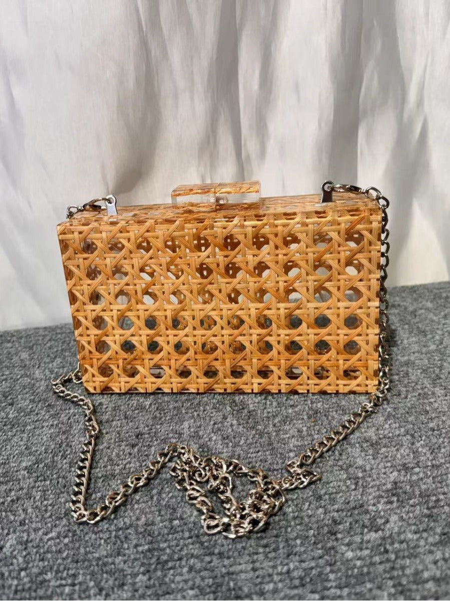 Women's Vintage Rattan Fashion Acrylic Chain For Bags