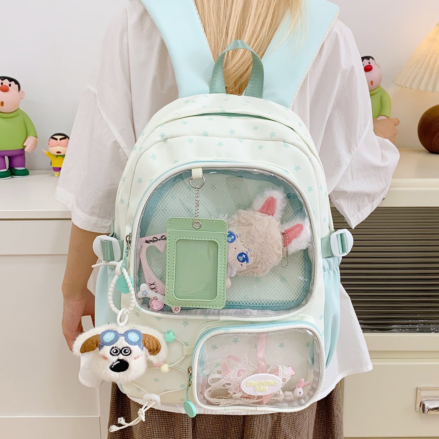 Women's Cartoon Two-dimensional Comic Show Early High Backpacks