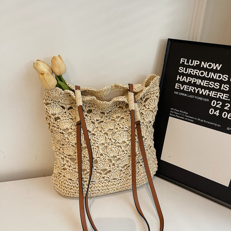 Leisure Commute Straw Fashion Trend Large Tote Bags