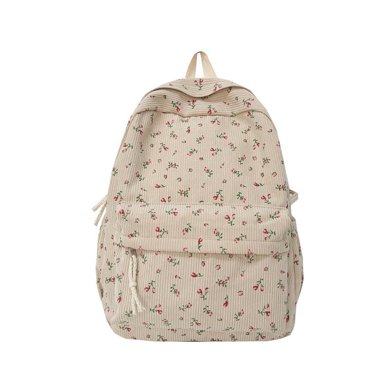 Female Style Fresh Literature Art Flower College Student Schoolbag