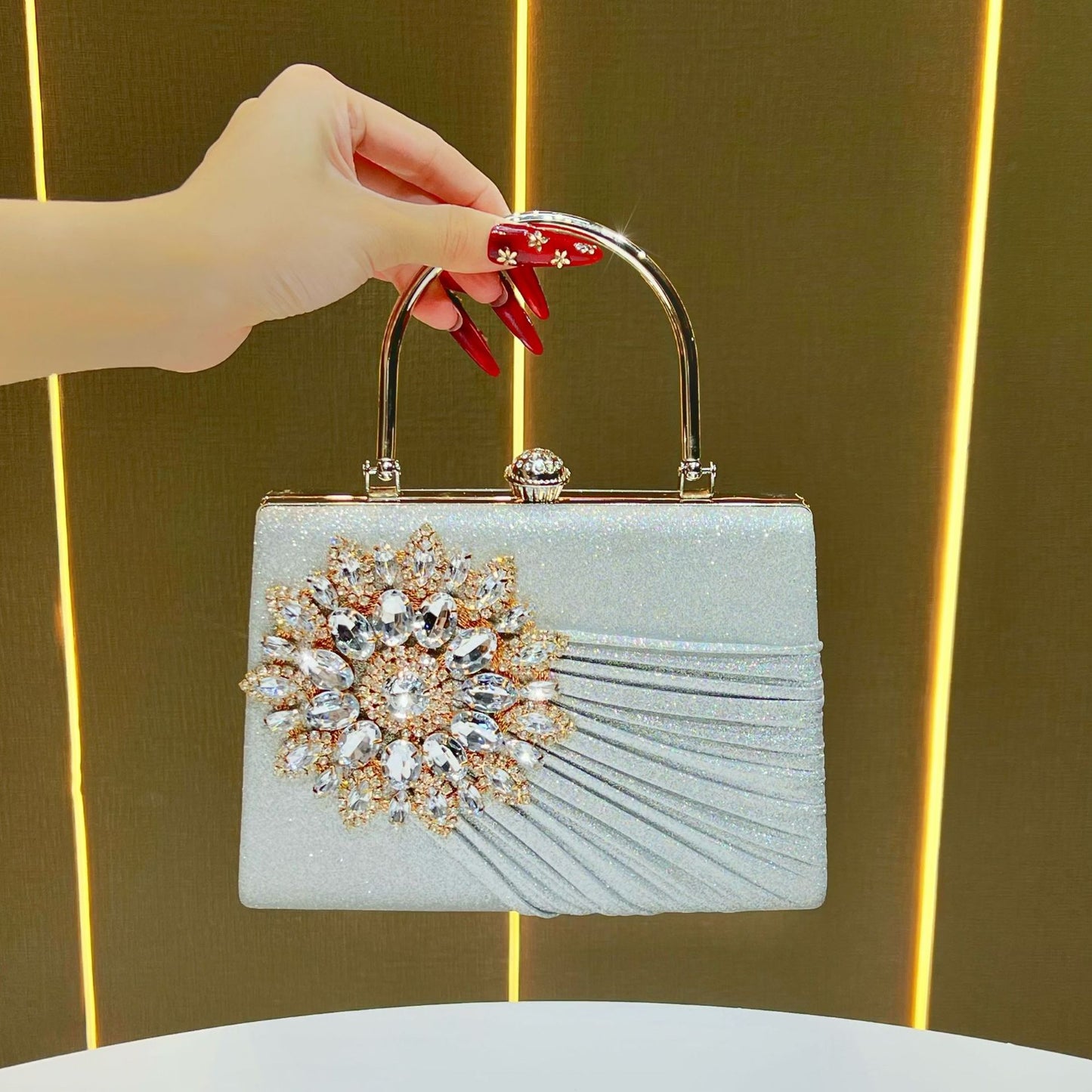 Stylish Women's Niche Diamond Banquet Fashion Dinner Bag