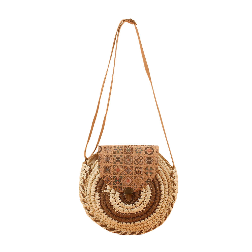 Slouchy Classy Straw Woven Mobile Pastoral Women's Messenger Bag