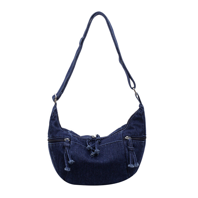 Women's Denim Fashion Large Capacity Commuter Dumpling Women's Shoulder Bag