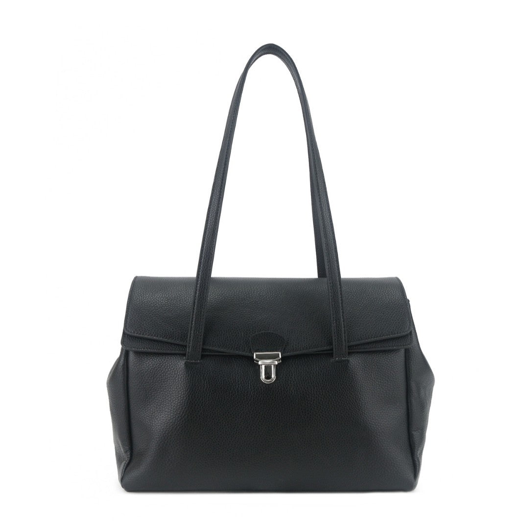 Women's Leather Lychee Pattern Large Capacity Mortise Design Fashion Bags