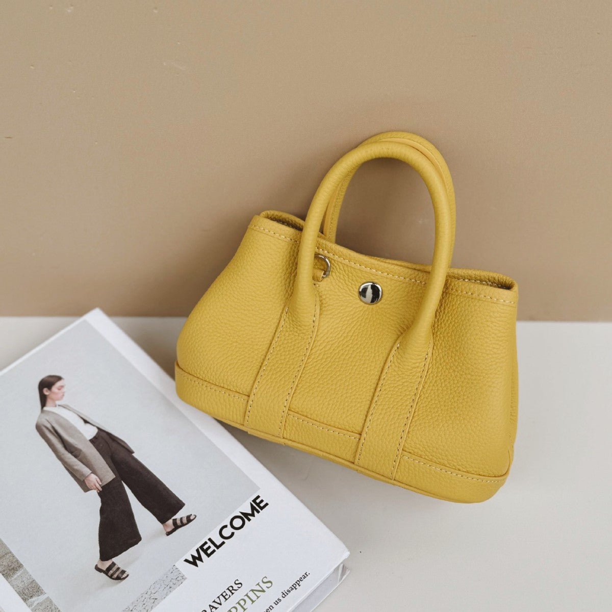 Women's Mini Leather Versatile Cowhide Light Color Bags