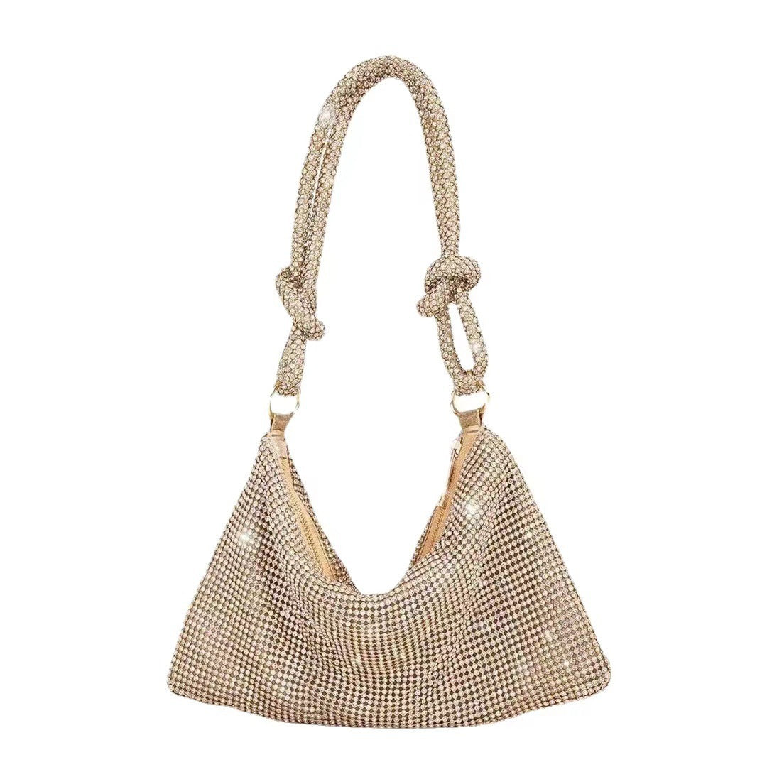 Knotted Rhinestone Handmade Full Diamond Underarm Dinner Bag