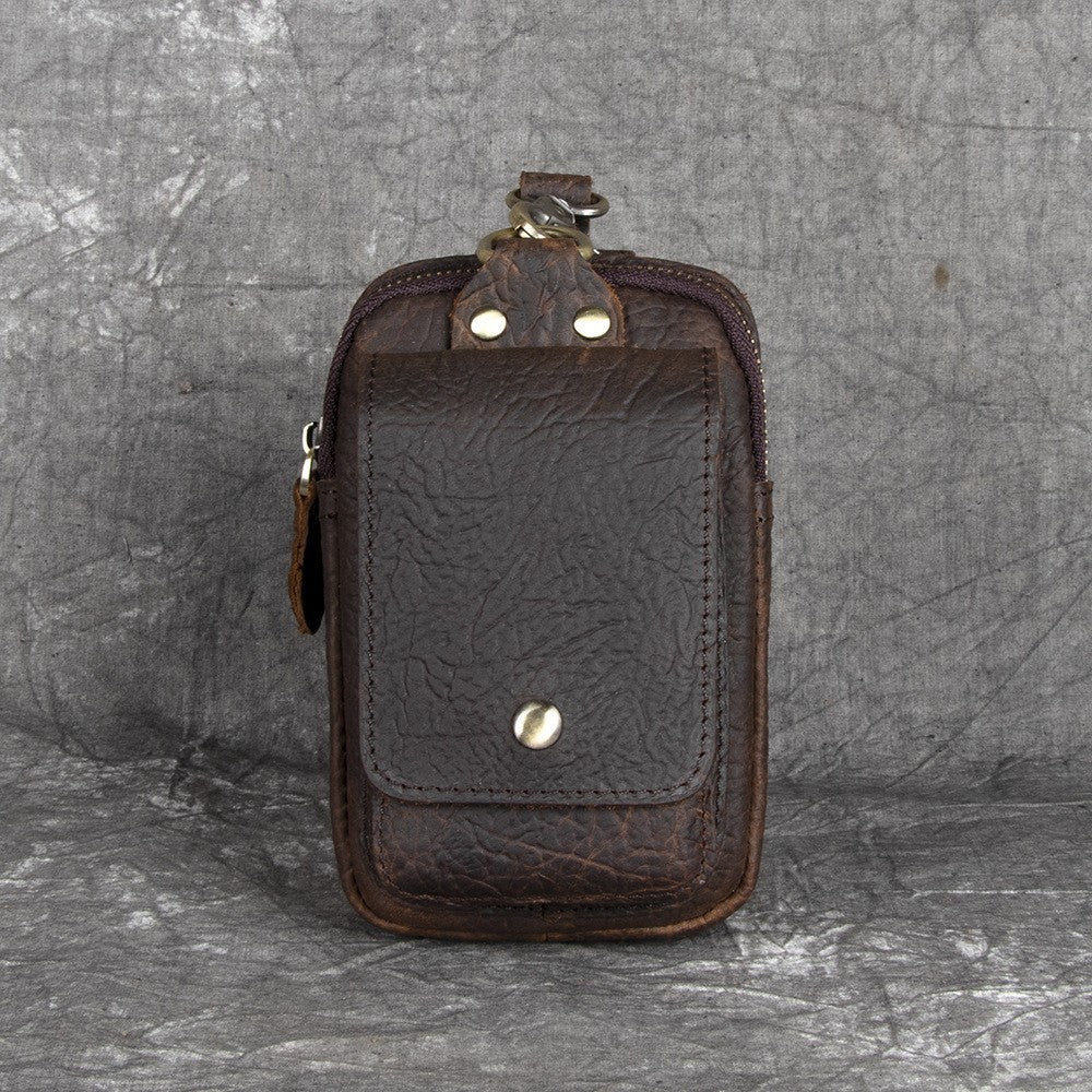 Men's Crazy Horse Leather Closed Toe Layer Vintage Genuine Bags