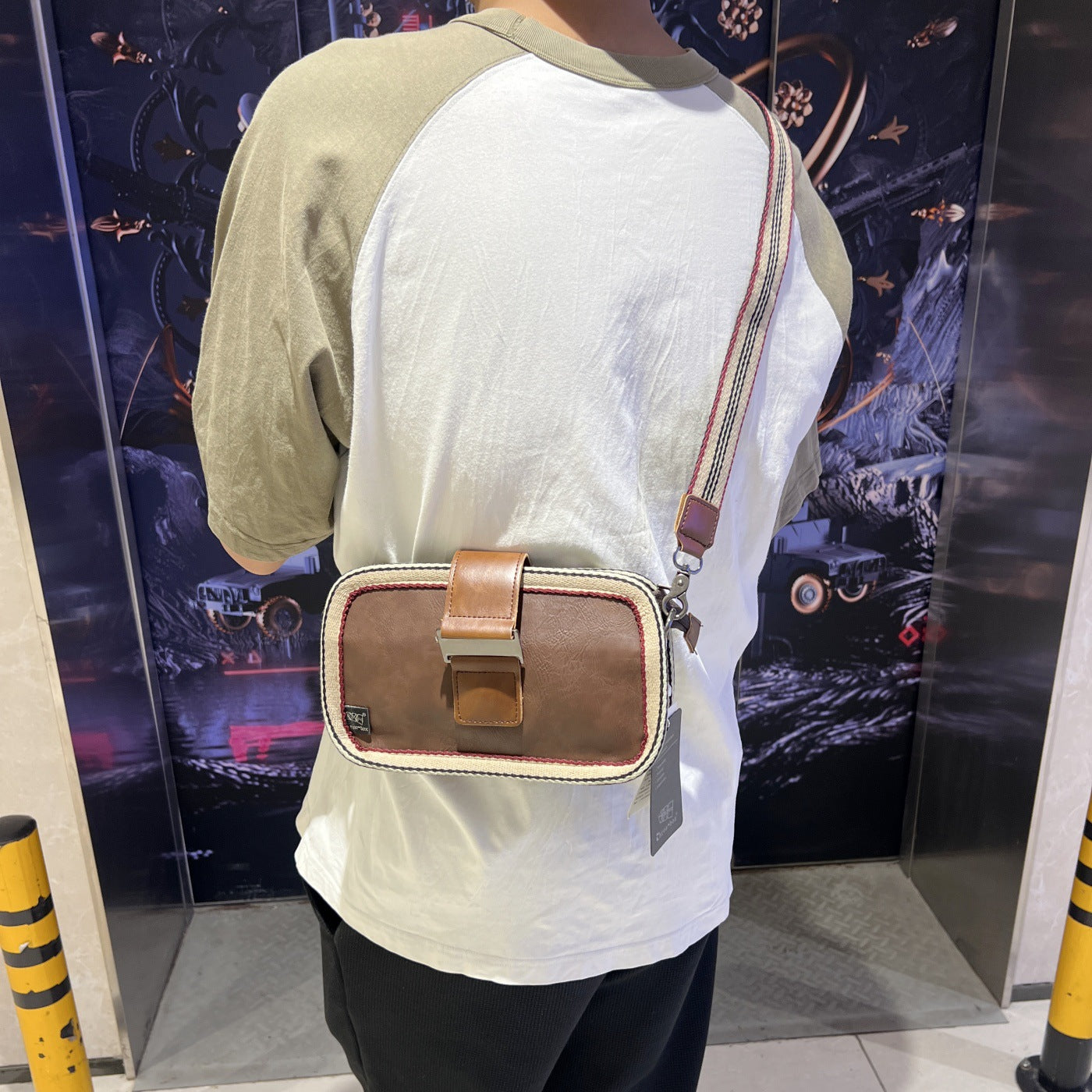 Women's & Men's Fashion Households Vintage Stripe Boston Mobile Men's Shoulder Bag