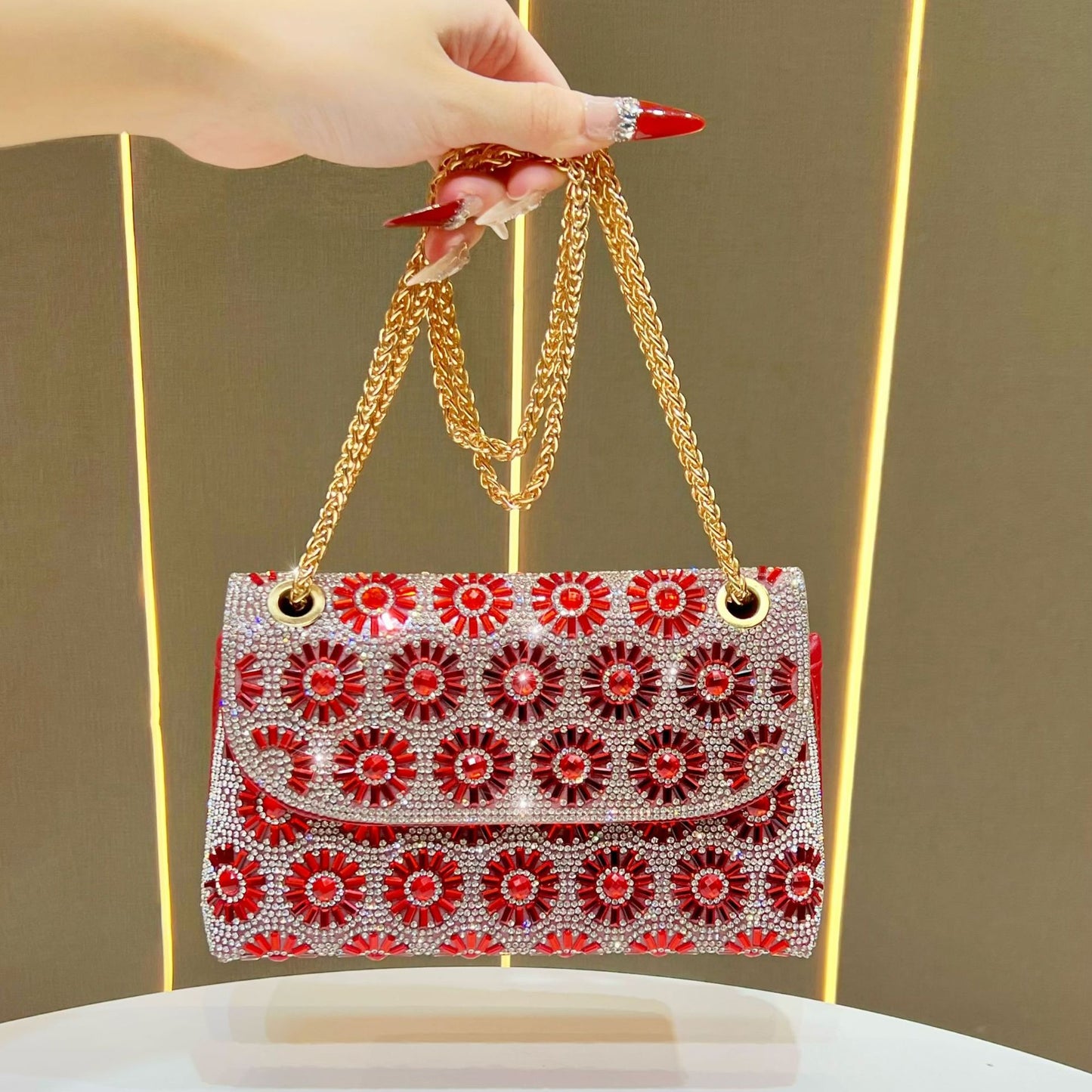 Women's Design Diamond Pouch Fashion Underarm Dinner Bag