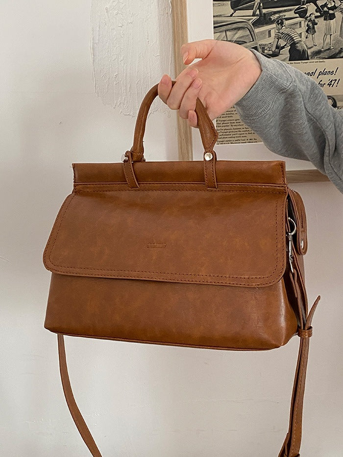 Women's Trendy Vintage Commuter Large Capacity Textured Women's Shoulder Bag