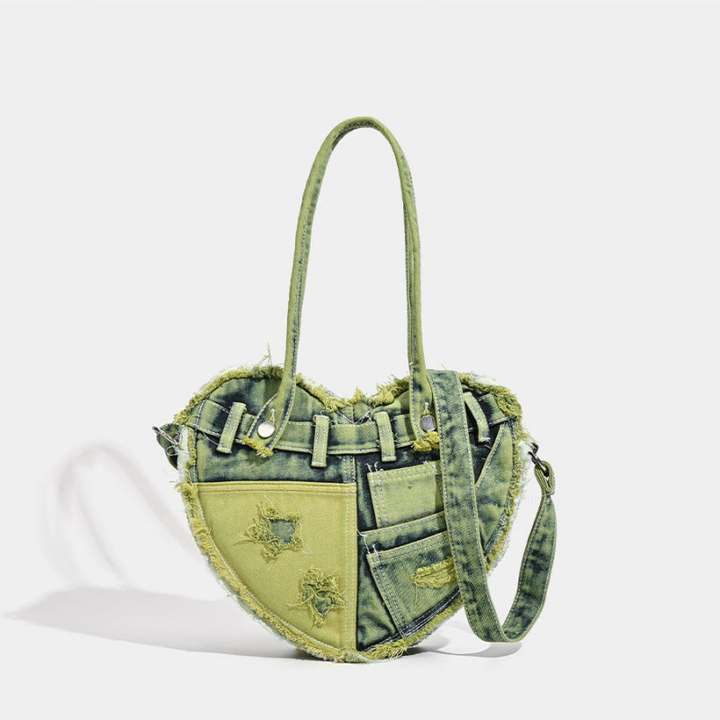 Jean Fashion Trend Design Soft Artistic Love Women's Messenger Bag