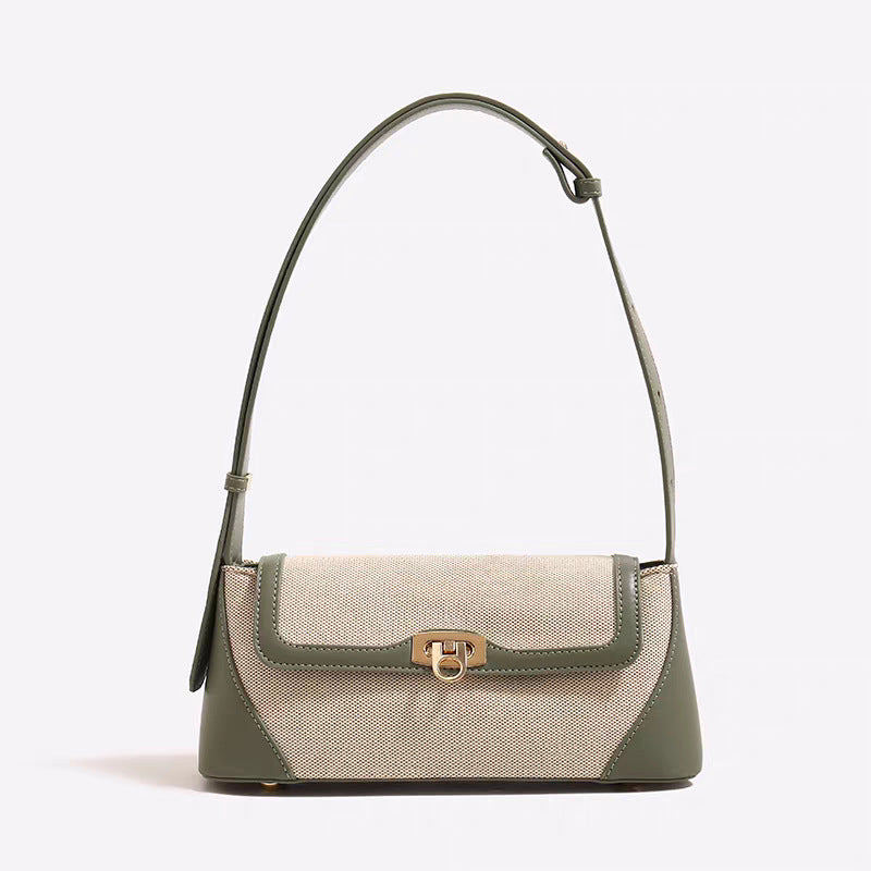 Luxury Fashion French Stitching Elegant Leather Portable Women's Messenger Bag