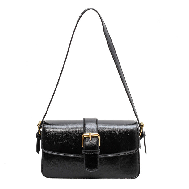 Women's Niche Fashionable Wax Leather Retro Women's Messenger Bag