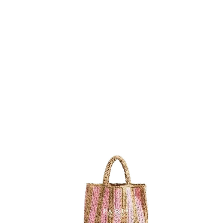 Women's French Style Straw Portable Contrast Color Woven Women's Handbag