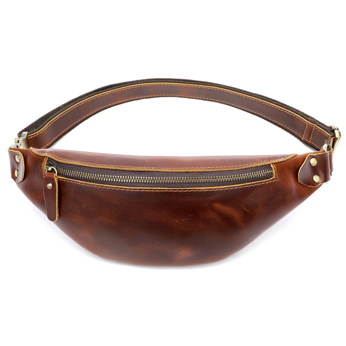 Men's Retro Crazy Horse Leather Multifunctional Men's Chest Bag