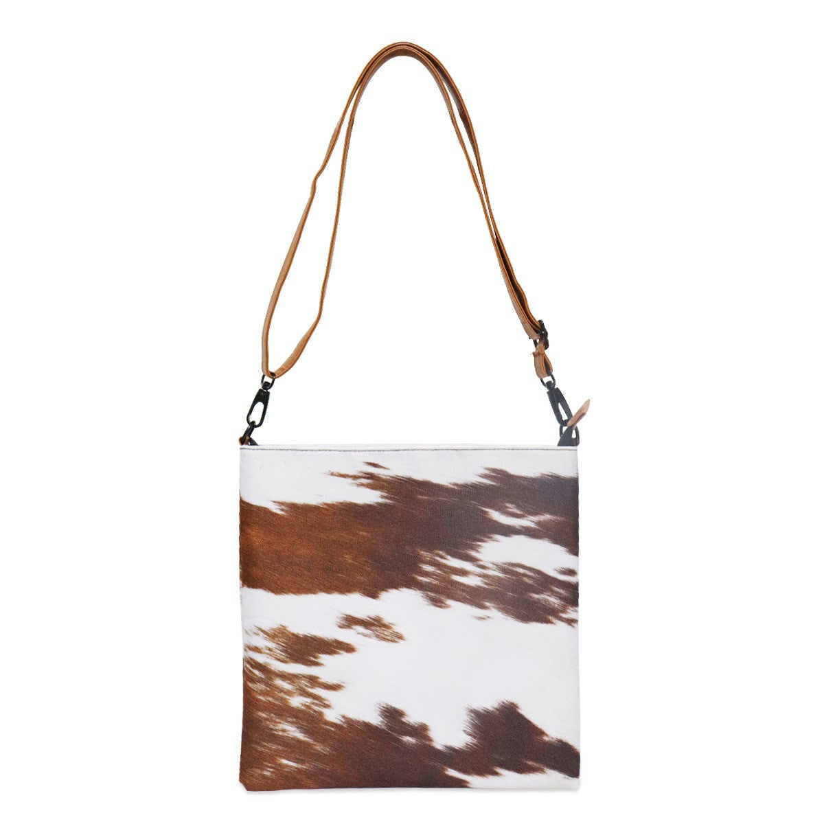 Women's Plaid Black Bright Leopard Print Cows Pattern Sunflower Zipper Vertical Women's Shoulder Bag