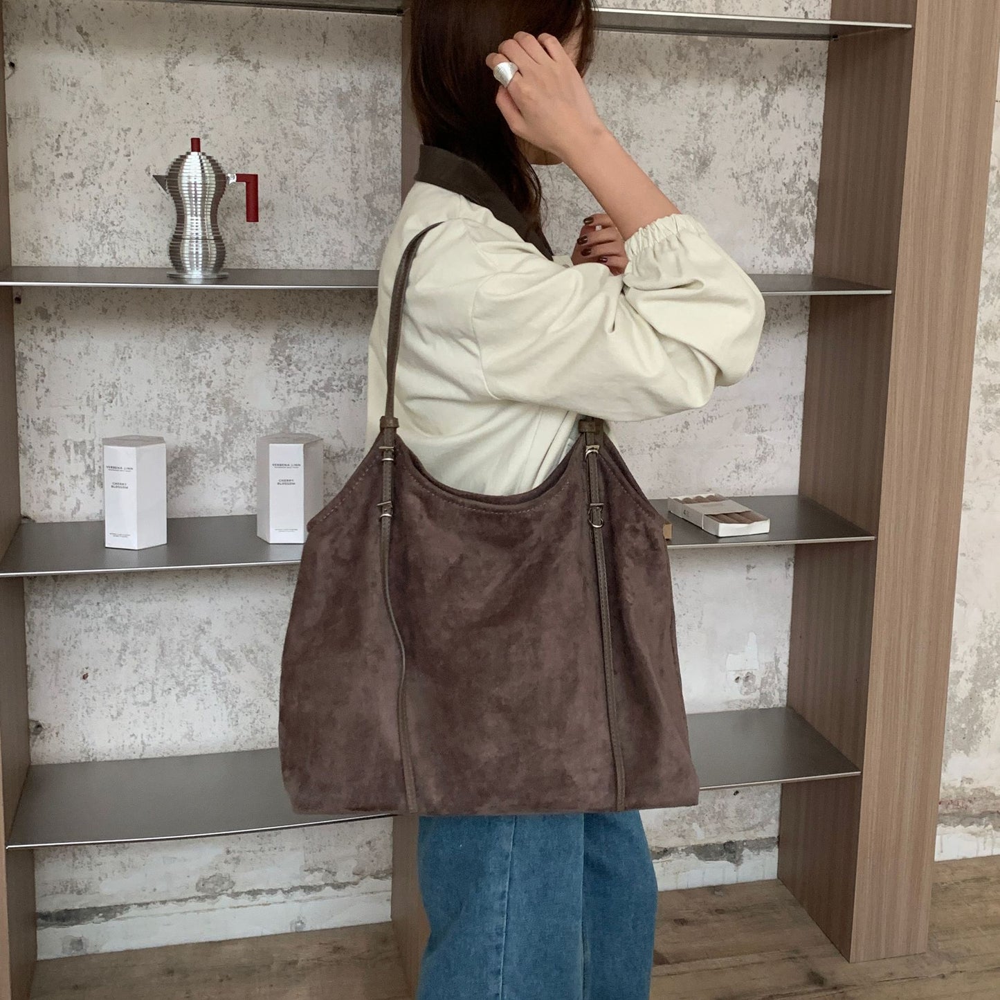 Women's Korean Suede Retro Lazy Loose Feeling Large Women's Handbag