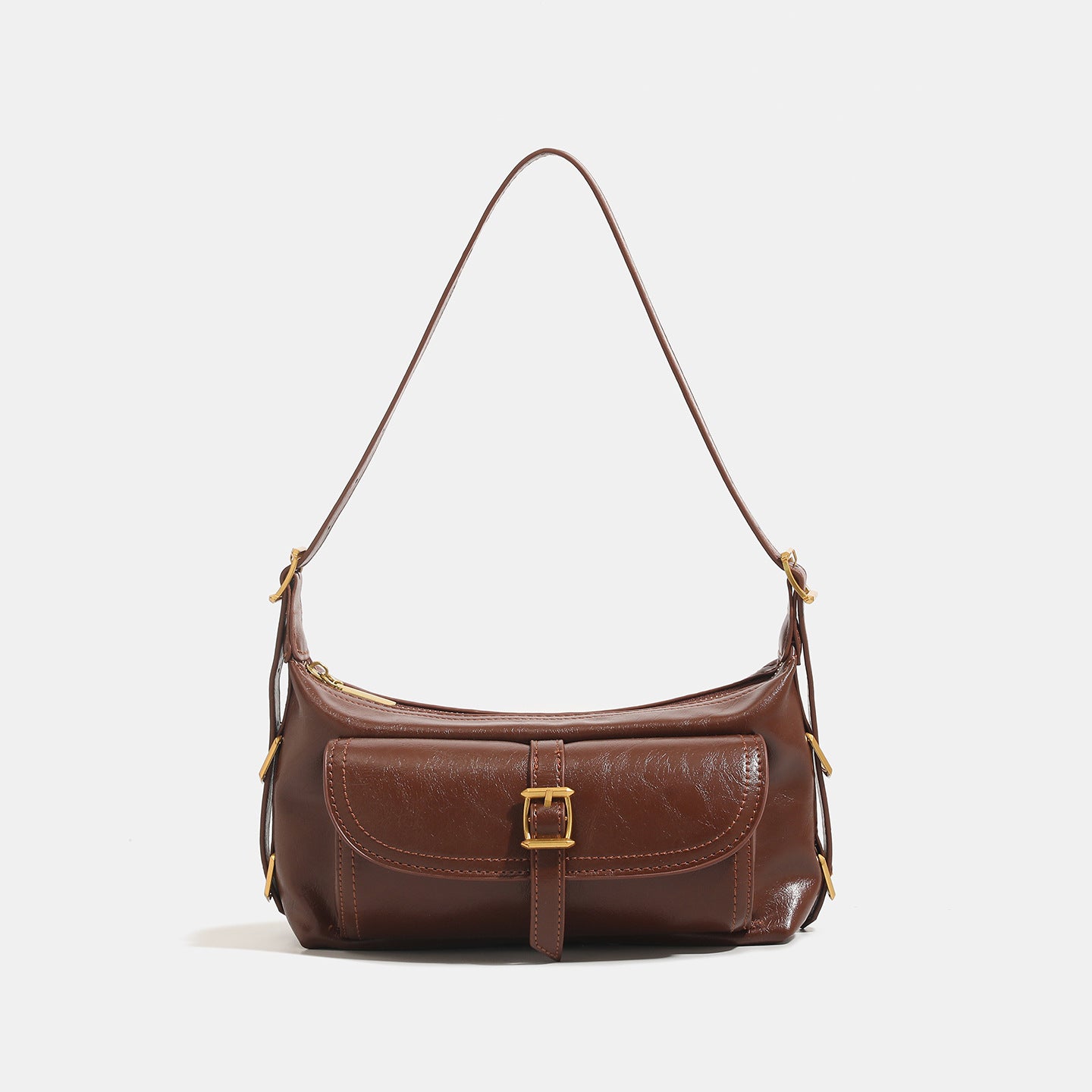 Women's Oil Wax Skin Underarm Fashion Motorcycle Women's Shoulder Bag