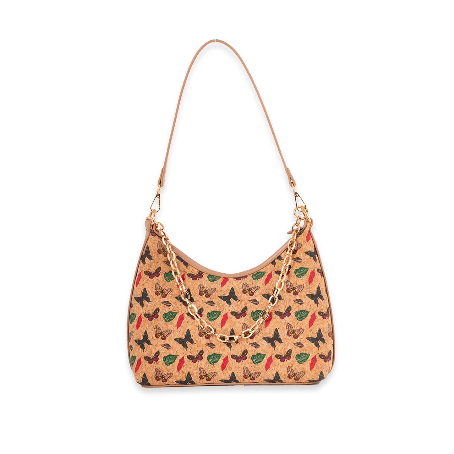 Retro Ethnic Style Cork Wooden Lining Outer Crescent Handbags