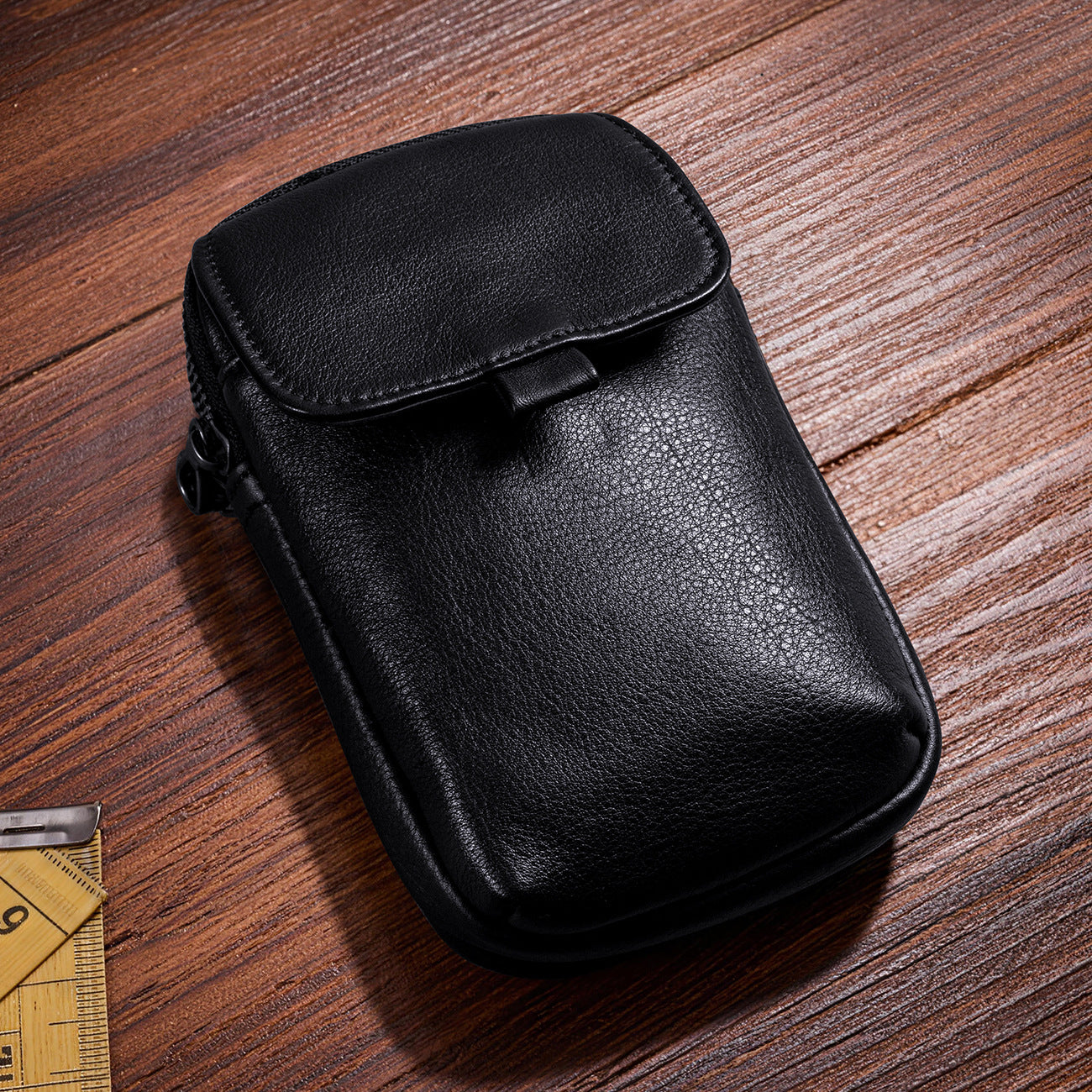 Men's Pocket First Layer Cowhide Hanging Vertical Men's Fanny Pack