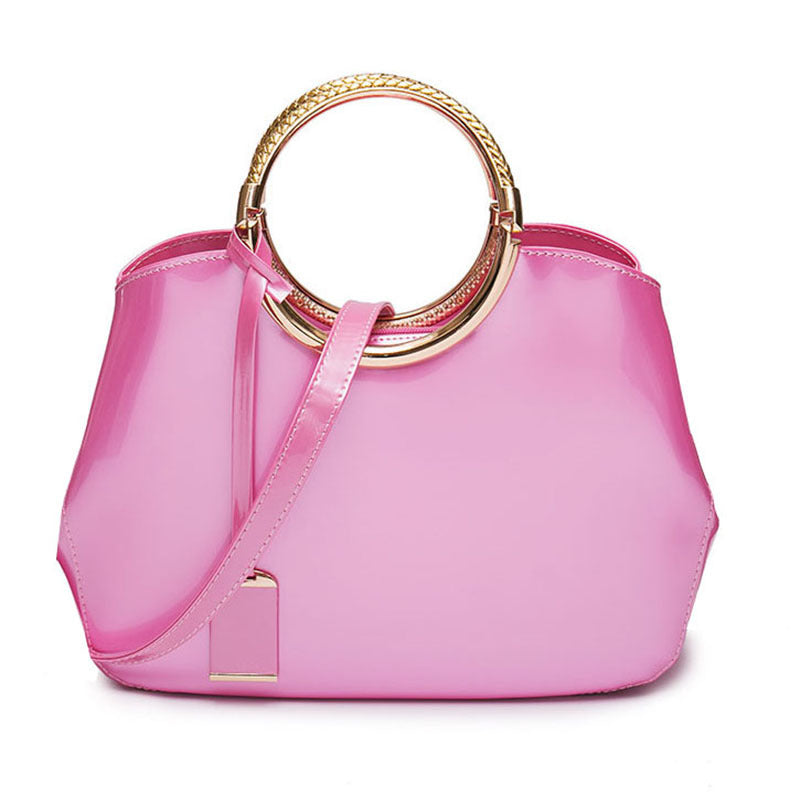 Women's Trendy Shiny Patent Leather Hanging Portable Women's Handbag